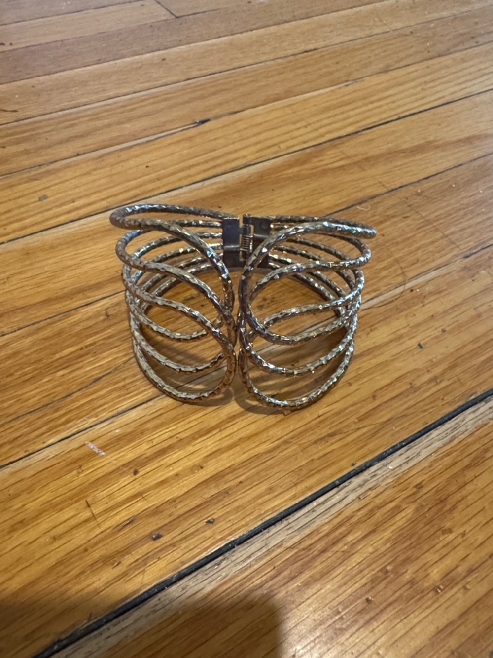 Gold-Tone Multi-Band Statement Cuff Bracelet